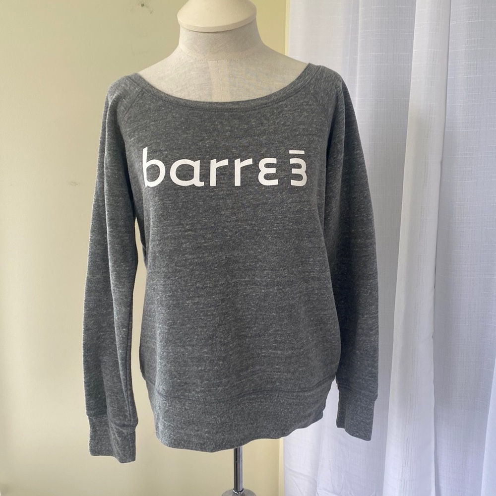 Barre3 boatneck sweatshirt gray size L